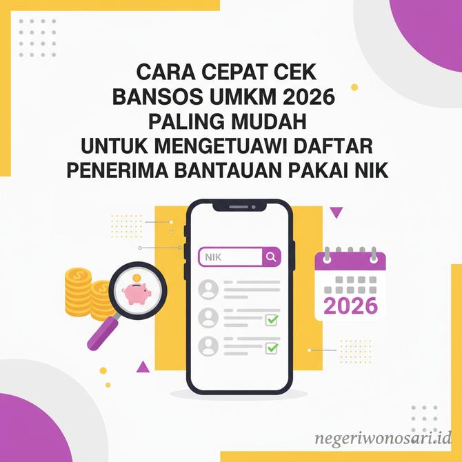 Thumbnail: Cara Cepat Cek Bansos UMKM 2026 Paling Mudah Untuk Mengetahui Daftar Penerima Bantuan Pakai NIK