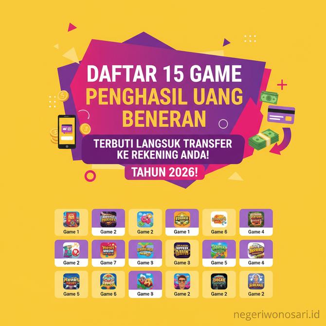 Thumbnail: Daftar 15 Game Penghasil Uang Beneran Terbukti Langsung Transfer ke Rekening Anda Tahun 2026!