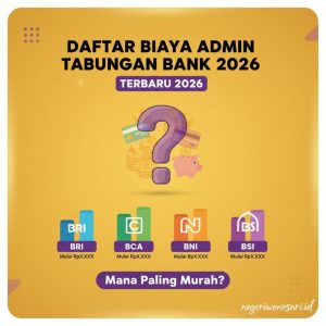 Thumbnail: Daftar Rincian Biaya Admin Tabungan Bank BRI BCA BNI dan BSI Terbaru 2026 Mana Paling Murah?