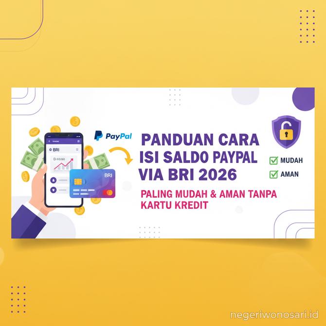 Thumbnail: Panduan Cara Isi Saldo PayPal via BRI 2026 Paling Mudah dan Aman Tanpa Perlu Kartu Kredit