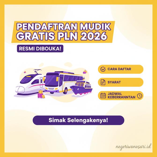 Thumbnail: Pendaftaran Mudik Gratis PLN 2026 Resmi Dibuka Simak Cara Daftar Syarat dan Jadwal Keberangkatannya!