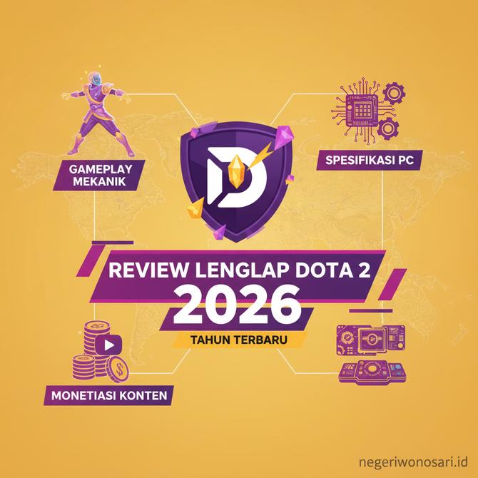 Thumbnail: Review Lengkap Dota 2 Tahun 2026 Bahas Gameplay Mekanik Spesifikasi PC dan Monetisasi Konten