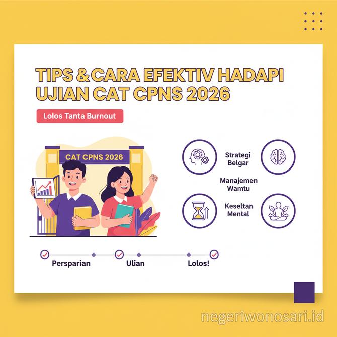 Thumbnail: Tips dan Cara Paling Efektif Hadapi Ujian CAT CPNS 2026 Agar Lolos Tanpa Mengalami Burnout